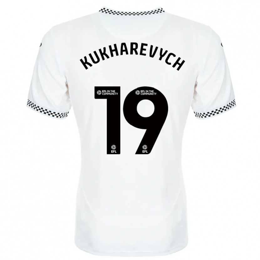 Danxen Bambino Maglia Mykola Kukharevych #19 Bianco Arancione Kit Gara Home 2025/26 Maglietta