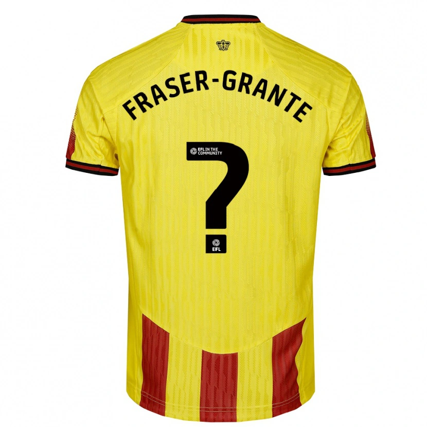 Danxen Bambino Maglia Zak Fraser-Grante #0 Giallo Rosso Kit Gara Home 2025/26 Maglietta