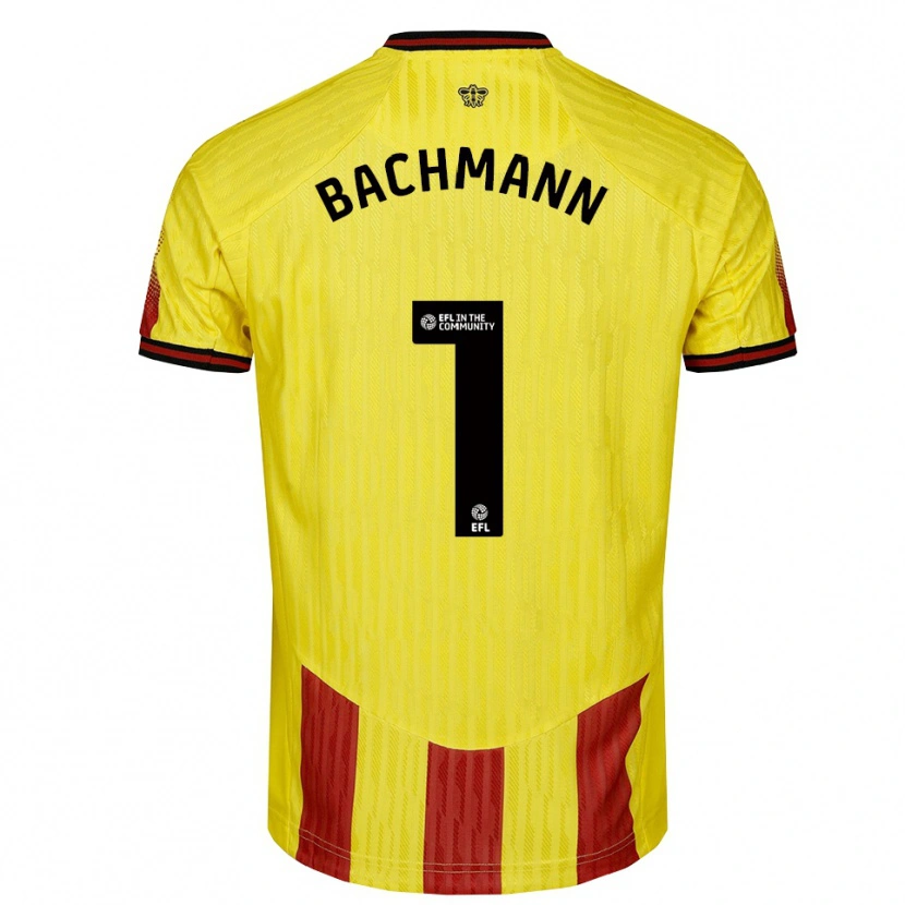 Danxen Bambino Maglia Daniel Bachmann #1 Giallo Rosso Kit Gara Home 2025/26 Maglietta