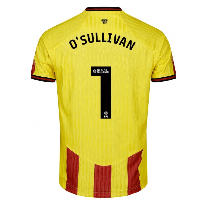 Danxen Bambino Maglia Maria O'sullivan #1 Giallo Rosso Kit Gara Home 2025/26 Maglietta