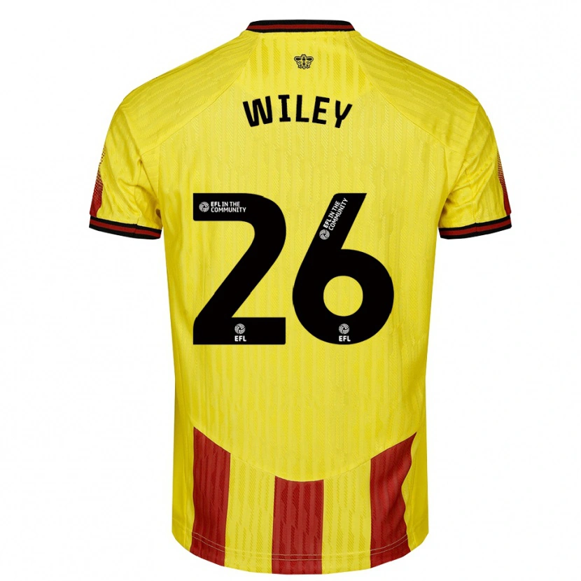 Danxen Bambino Maglia Caleb Wiley #26 Giallo Rosso Kit Gara Home 2025/26 Maglietta
