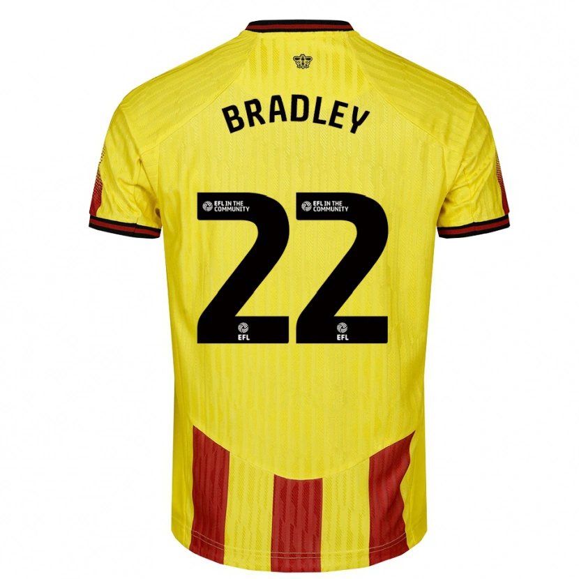 Danxen Bambino Maglia Jade Bradley #22 Giallo Rosso Kit Gara Home 2025/26 Maglietta