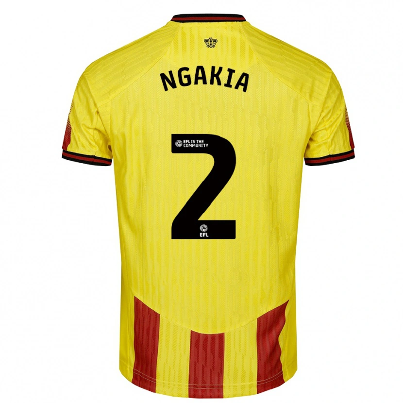 Danxen Bambino Maglia Jeremy Ngakia #2 Giallo Rosso Kit Gara Home 2025/26 Maglietta