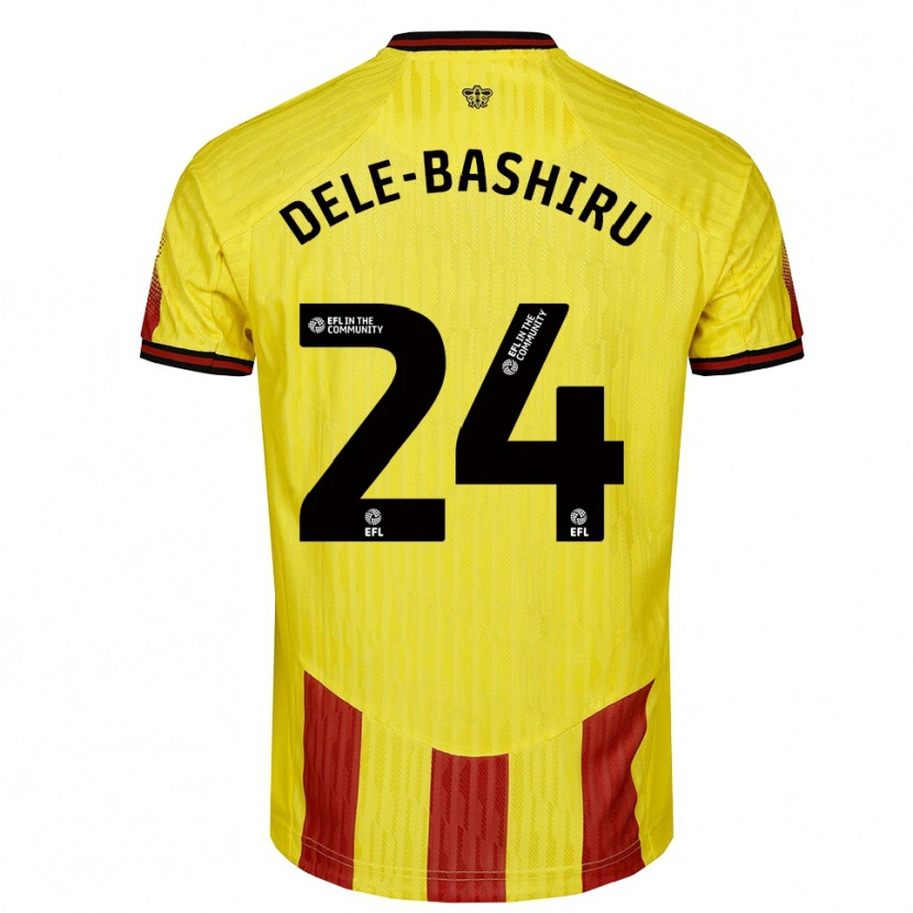 Danxen Bambino Maglia Tom Dele-Bashiru #24 Giallo Rosso Kit Gara Home 2025/26 Maglietta