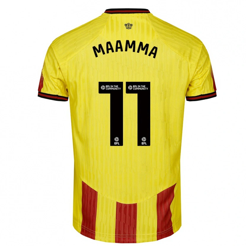 Danxen Bambino Maglia Othmane Maamma #11 Giallo Rosso Kit Gara Home 2025/26 Maglietta