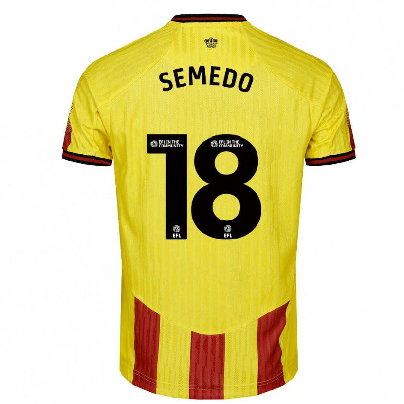 Danxen Bambino Maglia Vivaldo Semedo #18 Giallo Rosso Kit Gara Home 2025/26 Maglietta