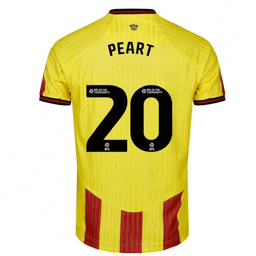 Danxen Bambino Maglia Kalani Peart #20 Giallo Rosso Kit Gara Home 2025/26 Maglietta