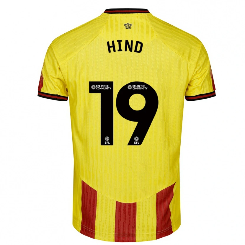 Danxen Bambino Maglia Daisy Hind #19 Giallo Rosso Kit Gara Home 2025/26 Maglietta