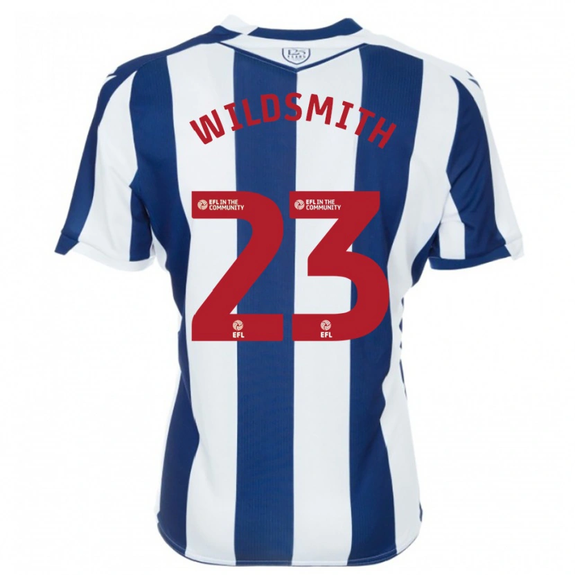 Danxen Bambino Maglia Joe Wildsmith #23 Blu Marino Bianco Kit Gara Home 2025/26 Maglietta