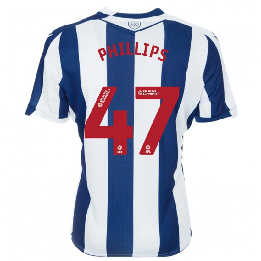 Danxen Bambino Maglia Nat Phillips #47 Blu Marino Bianco Kit Gara Home 2025/26 Maglietta