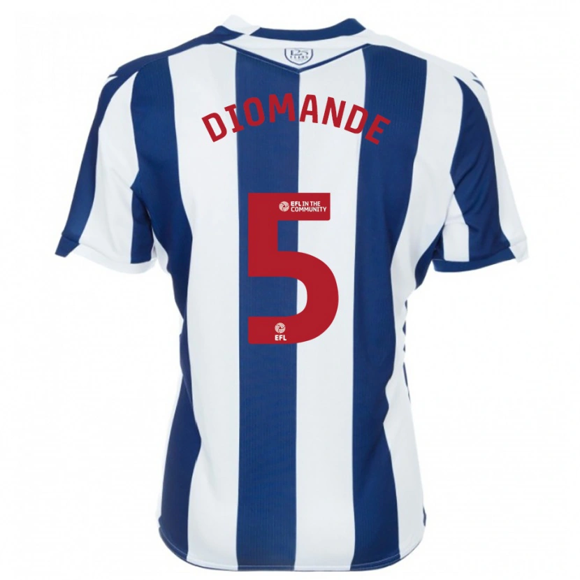 Danxen Bambino Maglia Muhamed Diomande #5 Blu Marino Bianco Kit Gara Home 2025/26 Maglietta