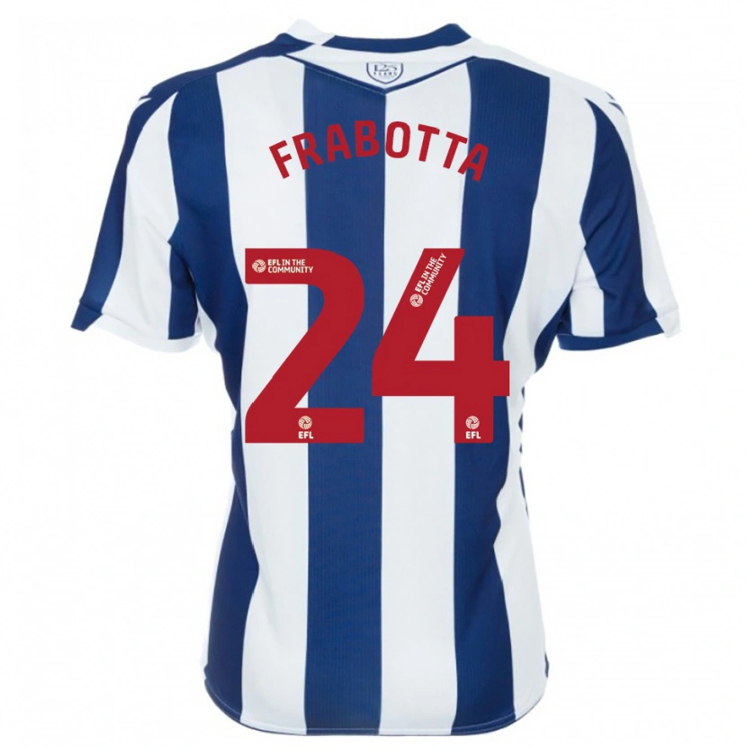 Danxen Bambino Maglia Gianluca Frabotta #24 Blu Marino Bianco Kit Gara Home 2025/26 Maglietta