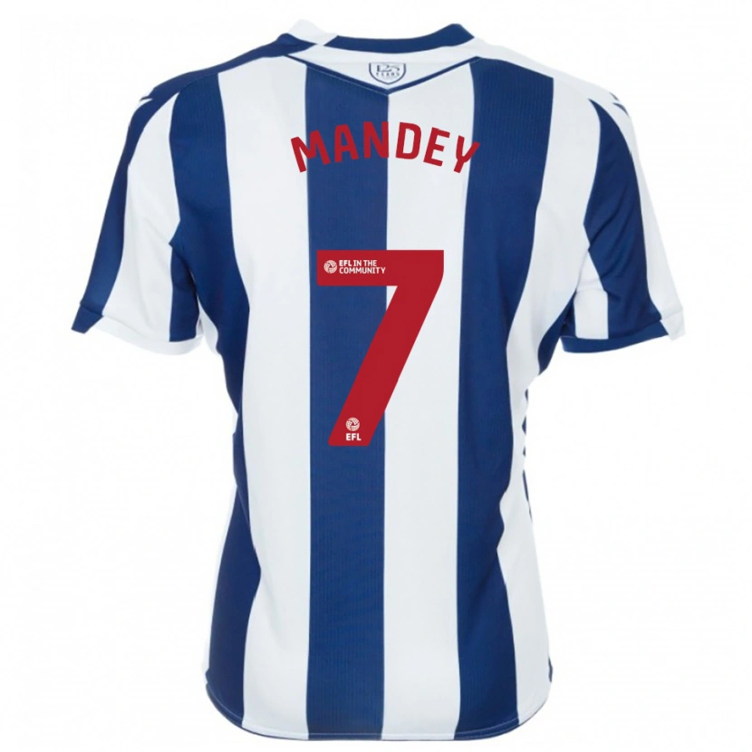 Danxen Bambino Maglia Souleyman Mandey #7 Blu Marino Bianco Kit Gara Home 2025/26 Maglietta