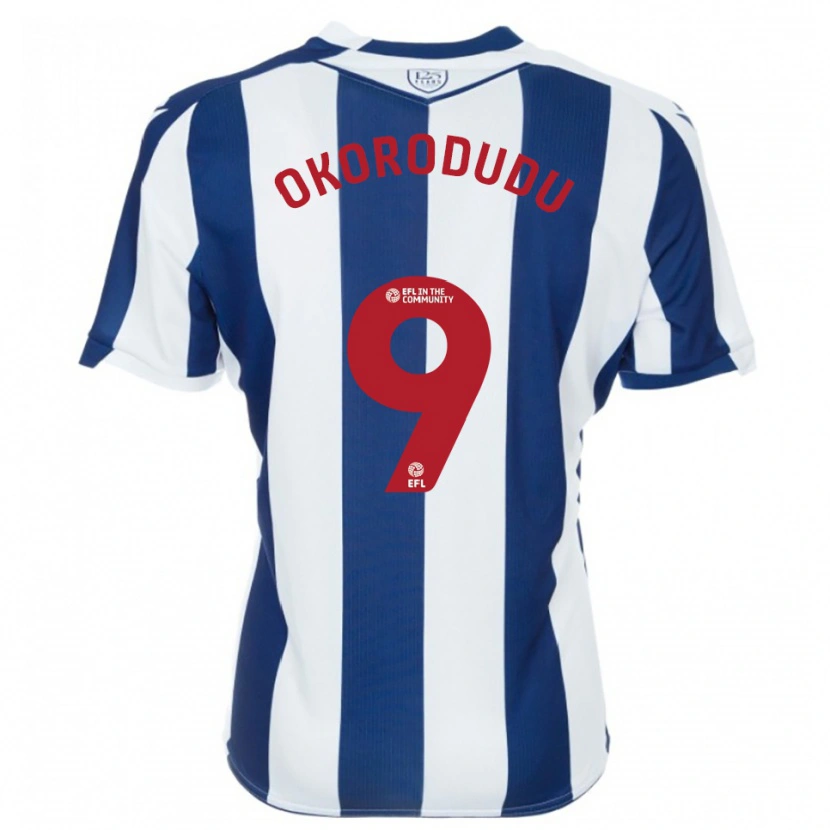 Danxen Bambino Maglia Adam Okorodudu #9 Blu Marino Bianco Kit Gara Home 2025/26 Maglietta