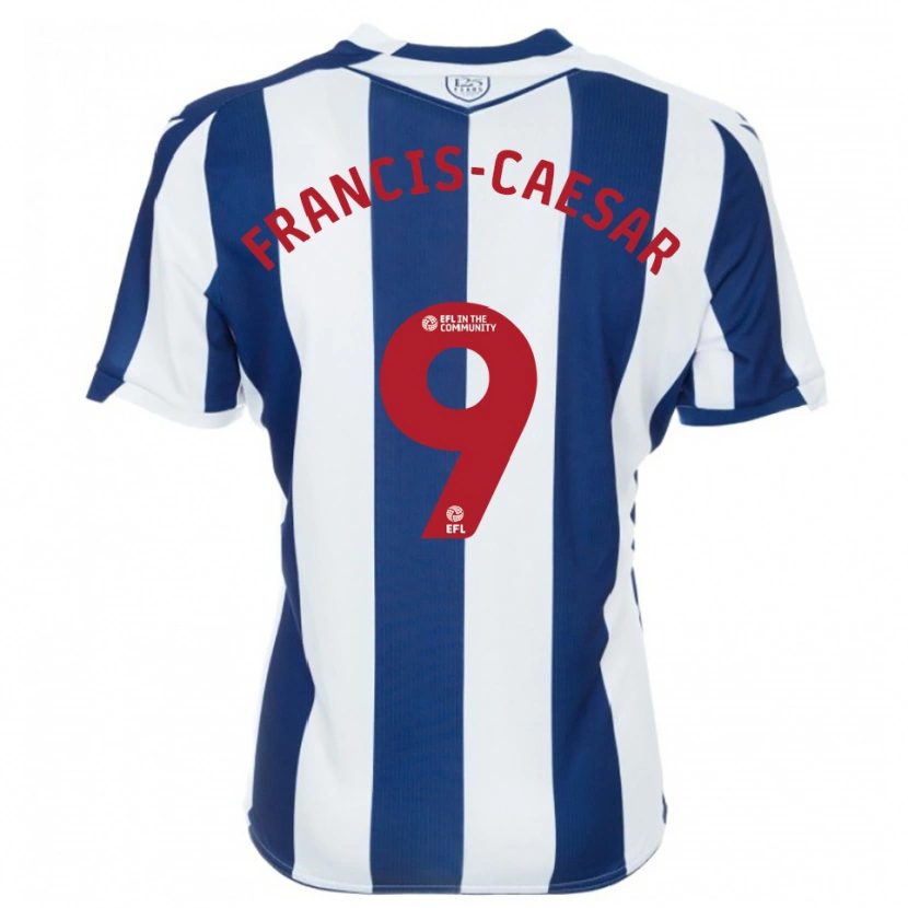 Danxen Bambino Maglia Jaiden Francis-Caesar #9 Blu Marino Bianco Kit Gara Home 2025/26 Maglietta