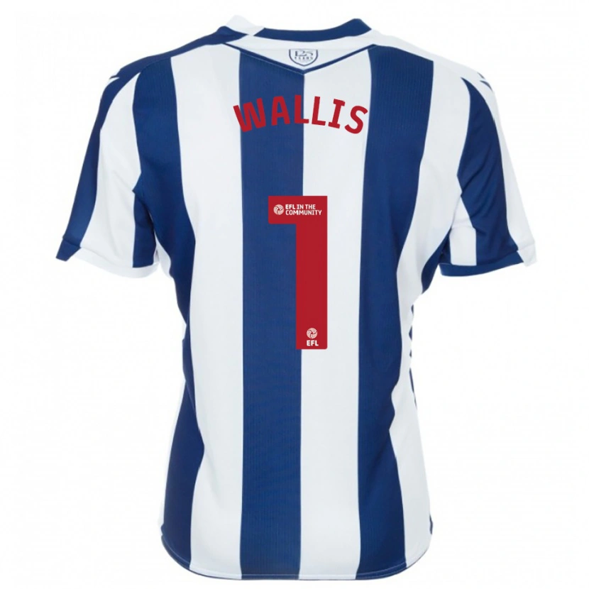 Danxen Bambino Maglia Joe Wallis #1 Blu Marino Bianco Kit Gara Home 2025/26 Maglietta
