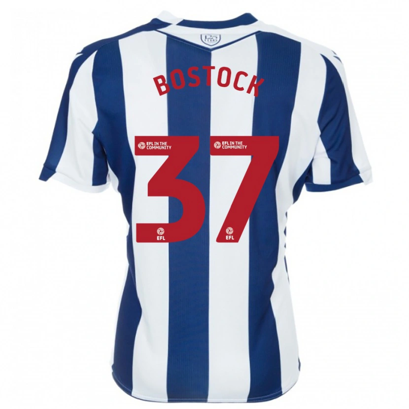 Danxen Bambino Maglia Oliver Bostock #37 Blu Marino Bianco Kit Gara Home 2025/26 Maglietta