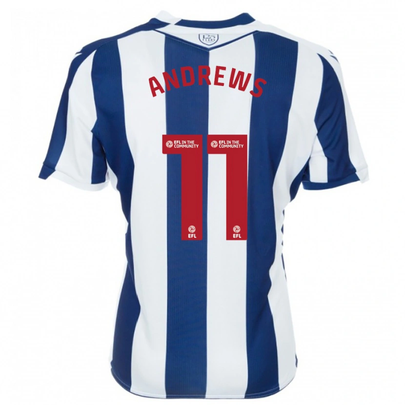 Danxen Bambino Maglia Marli Rhodes-Andrews #11 Blu Marino Bianco Kit Gara Home 2025/26 Maglietta