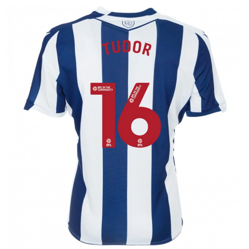 Danxen Bambino Maglia Sophie Tudor #16 Blu Marino Bianco Kit Gara Home 2025/26 Maglietta