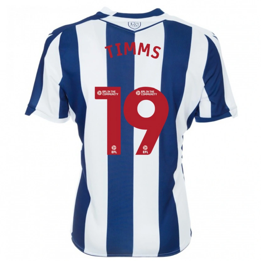 Danxen Bambino Maglia Maria Timms #19 Blu Marino Bianco Kit Gara Home 2025/26 Maglietta