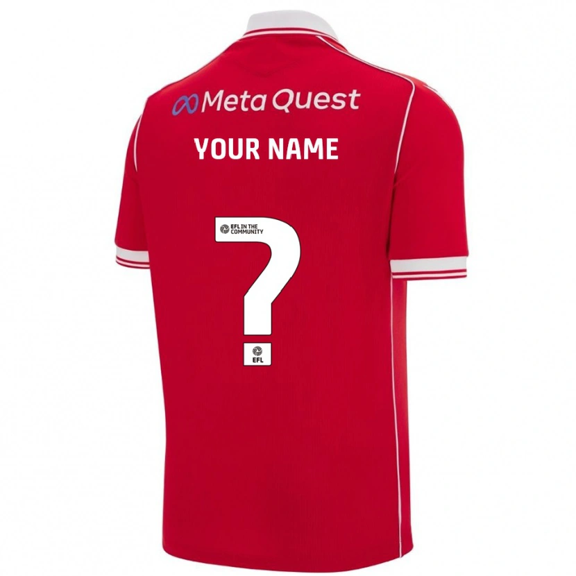 Danxen Bambino Maglia Il Tuo Nome #0 Rosso Bianco Kit Gara Home 2025/26 Maglietta