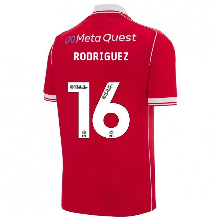 Danxen Bambino Maglia Jay Rodríguez #16 Rosso Bianco Kit Gara Home 2025/26 Maglietta
