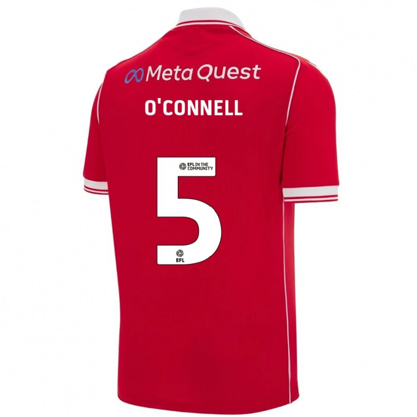 Danxen Bambino Maglia Eoghan O'connell #5 Rosso Bianco Kit Gara Home 2025/26 Maglietta