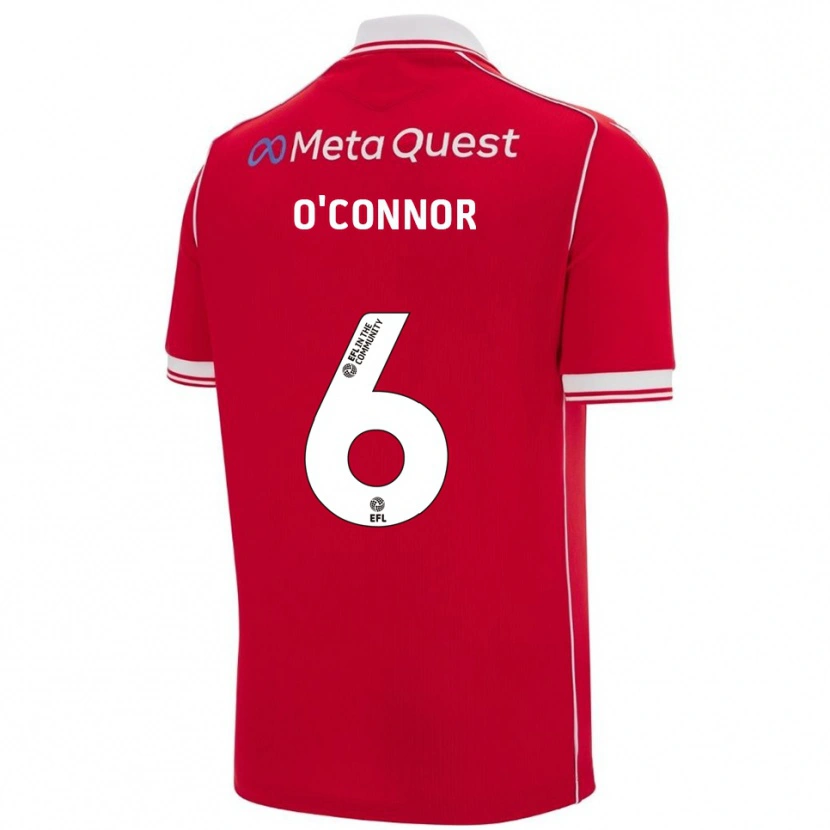 Danxen Bambino Maglia Thomas O'connor #6 Rosso Bianco Kit Gara Home 2025/26 Maglietta