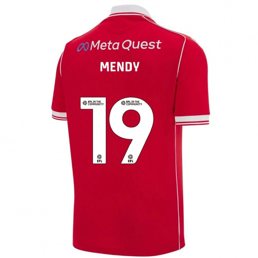 Danxen Bambino Maglia Jacob Mendy #19 Rosso Bianco Kit Gara Home 2025/26 Maglietta