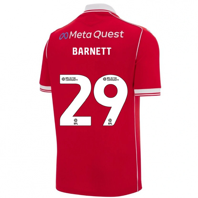 Danxen Bambino Maglia Ryan Barnett #29 Rosso Bianco Kit Gara Home 2025/26 Maglietta