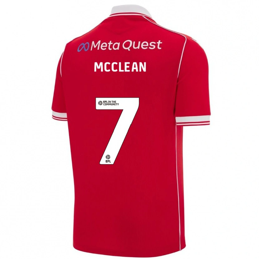 Danxen Bambino Maglia James Mcclean #7 Rosso Bianco Kit Gara Home 2025/26 Maglietta