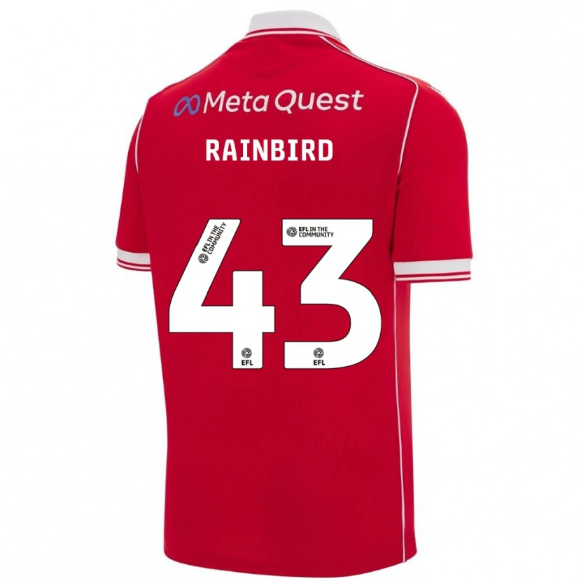 Danxen Bambino Maglia James Rainbird #43 Rosso Bianco Kit Gara Home 2025/26 Maglietta