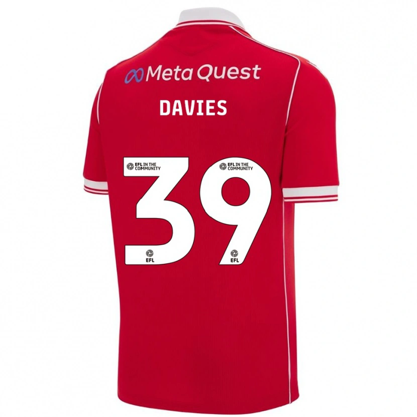 Danxen Bambino Maglia Daniel Davies #39 Rosso Bianco Kit Gara Home 2025/26 Maglietta