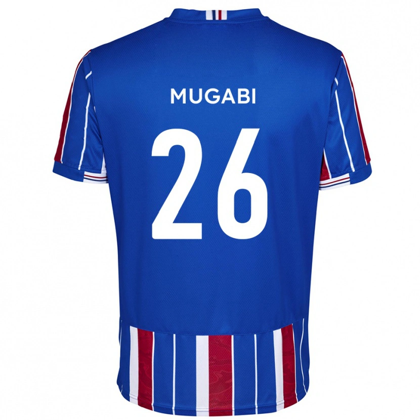 Danxen Bambino Maglia Bevis Mugabi #26 Blu Rosso Bianco Kit Gara Home 2025/26 Maglietta