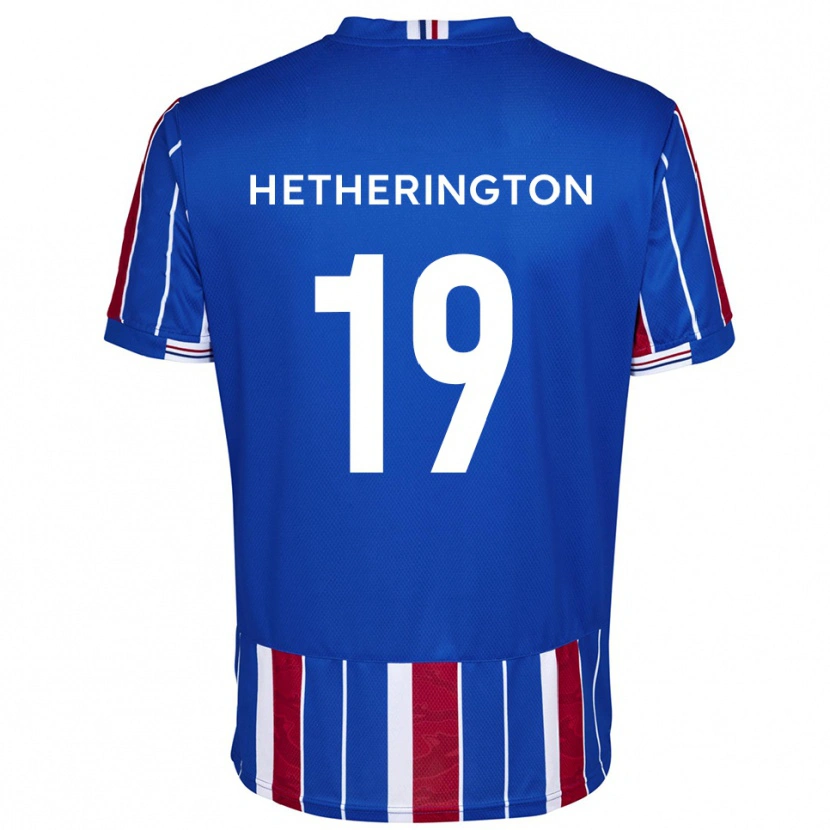 Danxen Bambino Maglia Sam Hetherington #19 Blu Rosso Bianco Kit Gara Home 2025/26 Maglietta