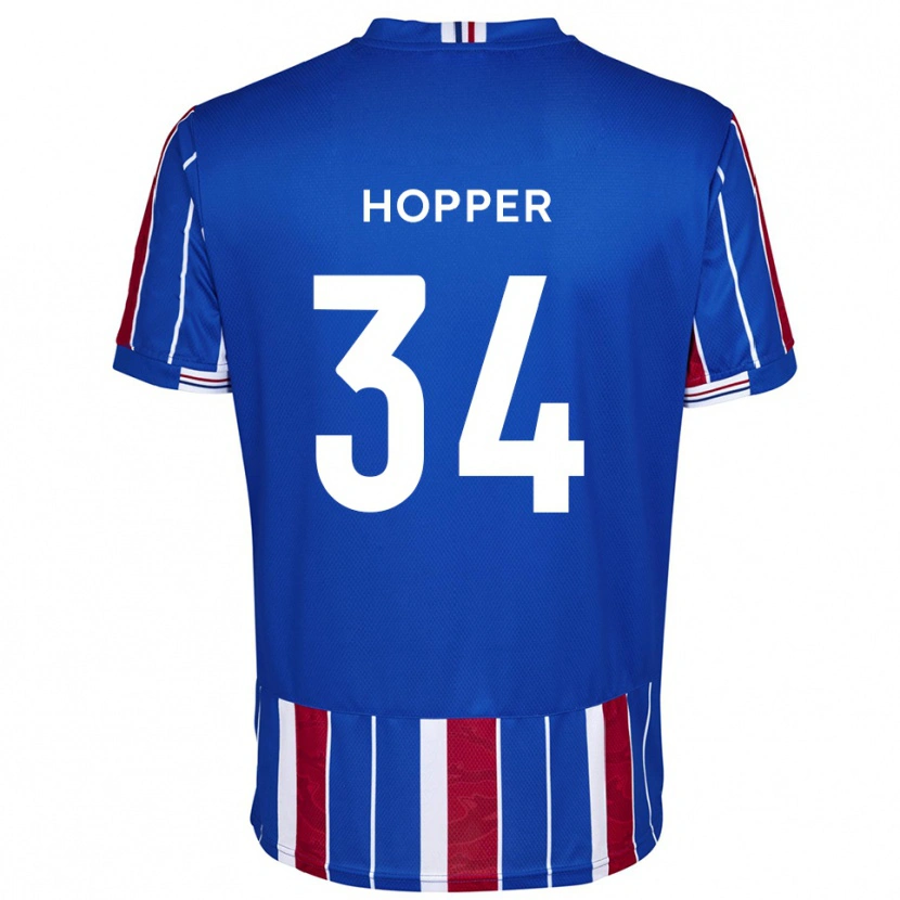 Danxen Bambino Maglia Dan Hopper #34 Blu Rosso Bianco Kit Gara Home 2025/26 Maglietta