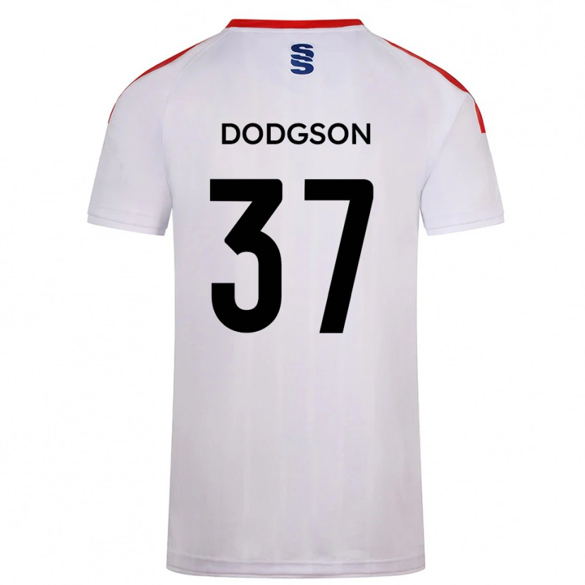 Danxen Bambino Maglia Ewan Dodgson #37 Bianco Blu Marino Kit Gara Home 2025/26 Maglietta