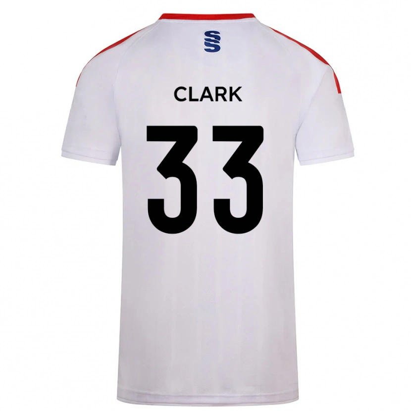 Danxen Bambino Maglia Charlie Clark #33 Bianco Blu Marino Kit Gara Home 2025/26 Maglietta