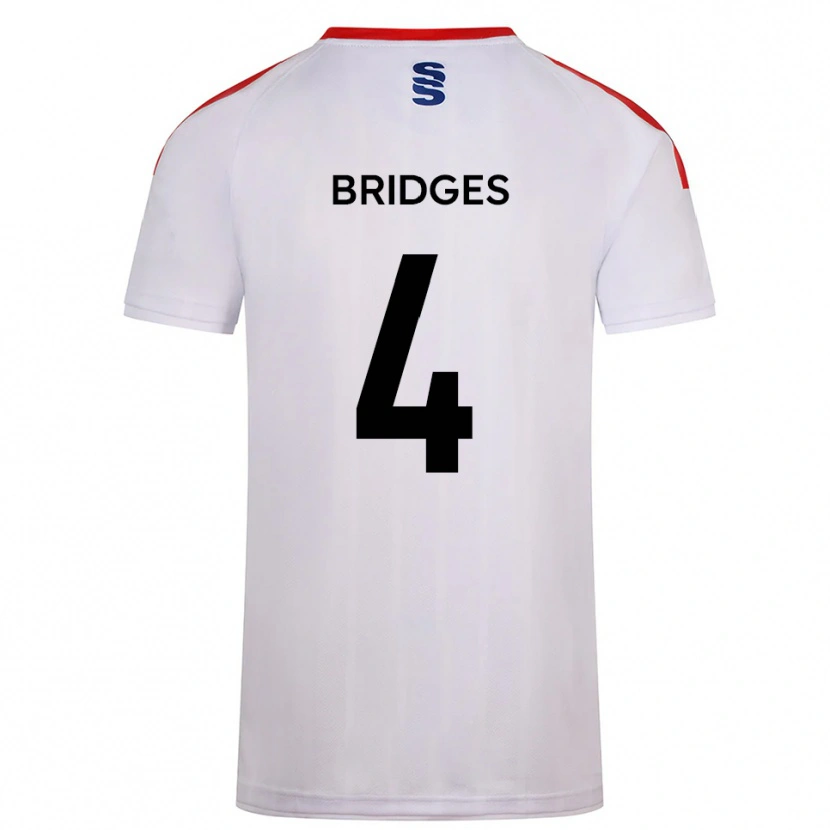 Danxen Bambino Maglia Jacob Bridges #4 Bianco Blu Marino Kit Gara Home 2025/26 Maglietta