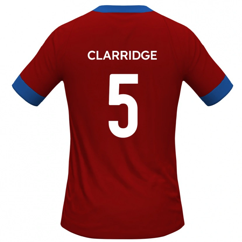 Danxen Bambino Maglia James Clarridge #5 Rosso Blu Kit Gara Home 2025/26 Maglietta