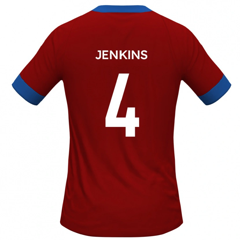 Danxen Bambino Maglia Luke Jenkins #4 Rosso Blu Kit Gara Home 2025/26 Maglietta