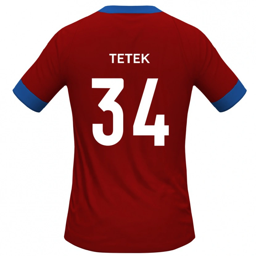 Danxen Bambino Maglia Dejan Tetek #34 Rosso Blu Kit Gara Home 2025/26 Maglietta