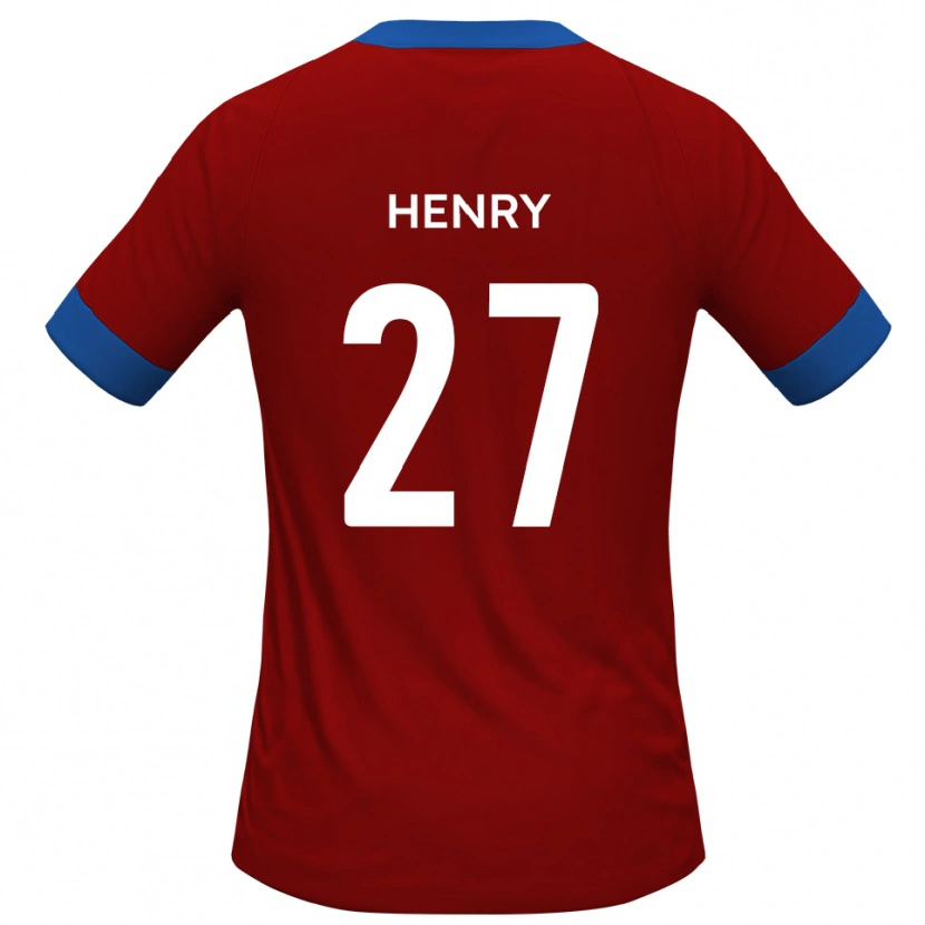 Danxen Bambino Maglia James Henry #27 Rosso Blu Kit Gara Home 2025/26 Maglietta