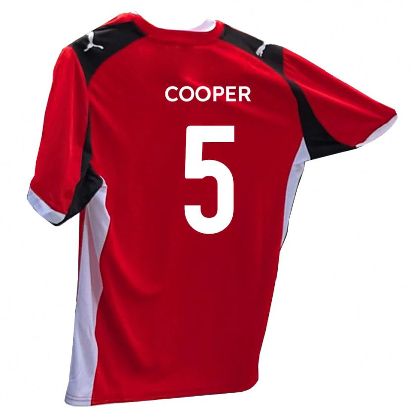 Danxen Bambino Maglia Jake Cooper #5 Rosso Bianco Kit Gara Home 2025/26 Maglietta