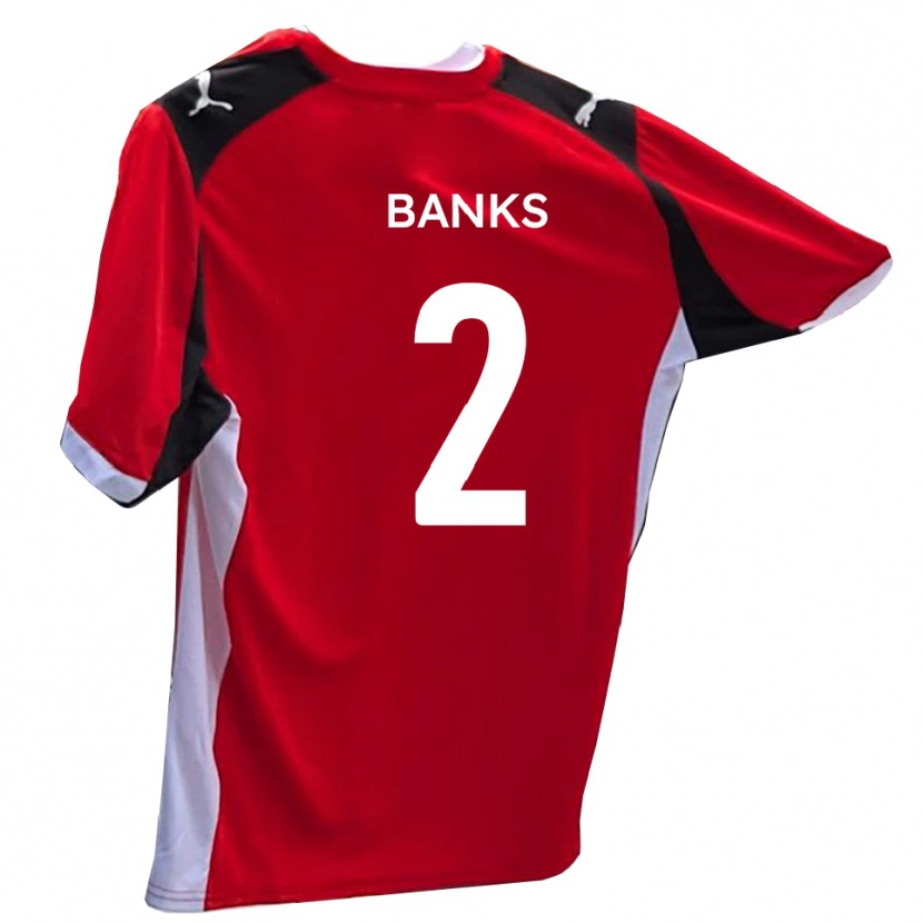 Danxen Bambino Maglia Lewis Banks #2 Rosso Bianco Kit Gara Home 2025/26 Maglietta