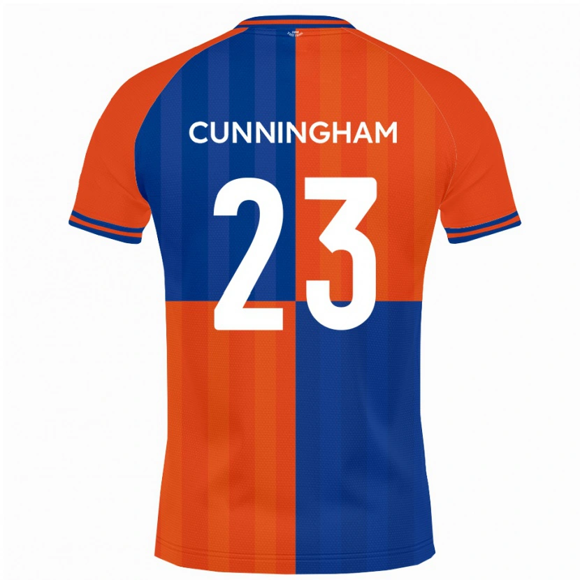 Danxen Bambino Maglia Elliott Cunningham #23 Arancione Blu Reale Kit Gara Home 2025/26 Maglietta