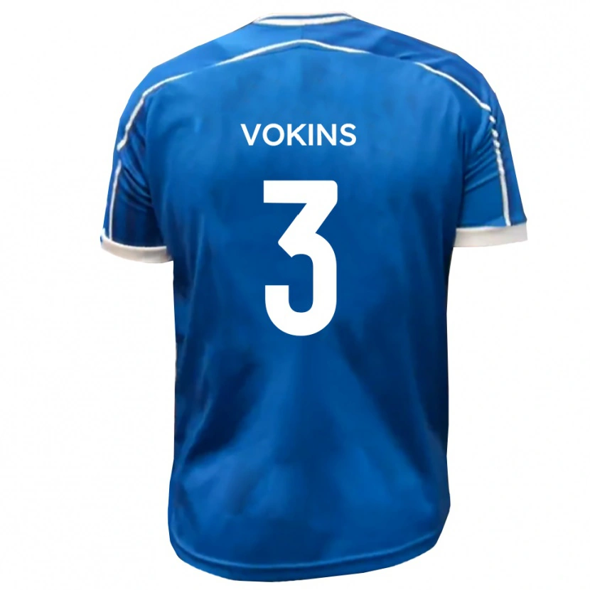 Danxen Bambino Maglia Jake Vokins #3 Blu Bianco Kit Gara Home 2025/26 Maglietta