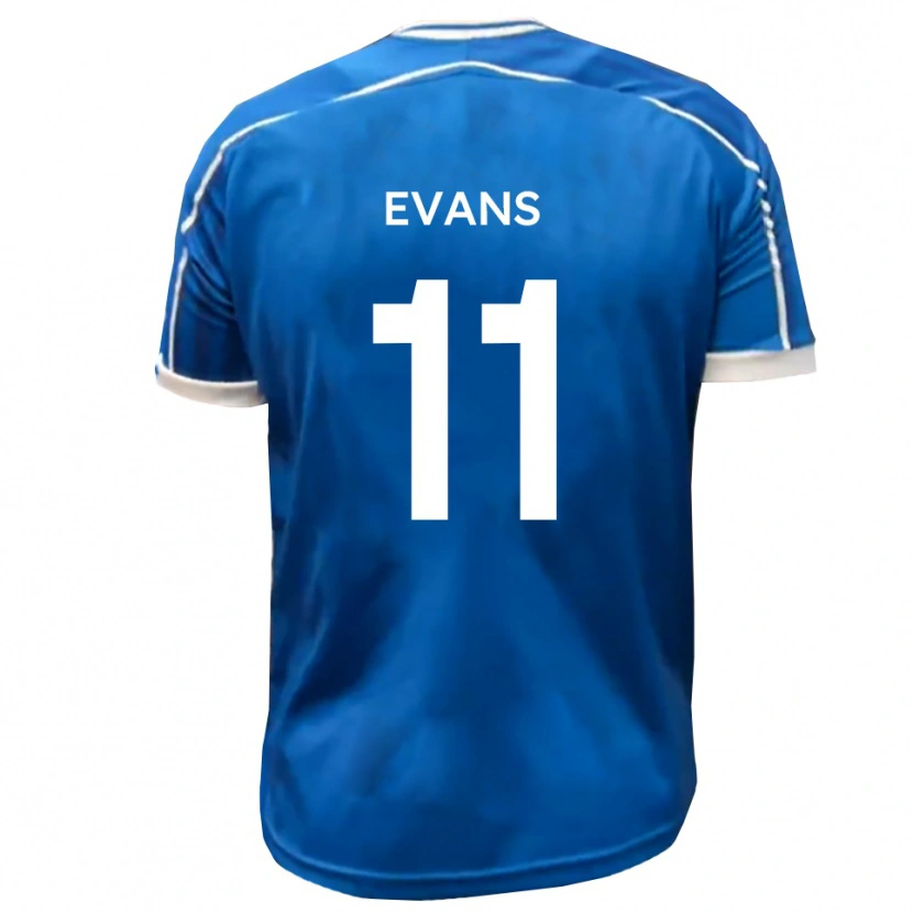 Danxen Bambino Maglia Kieron Evans #11 Blu Bianco Kit Gara Home 2025/26 Maglietta