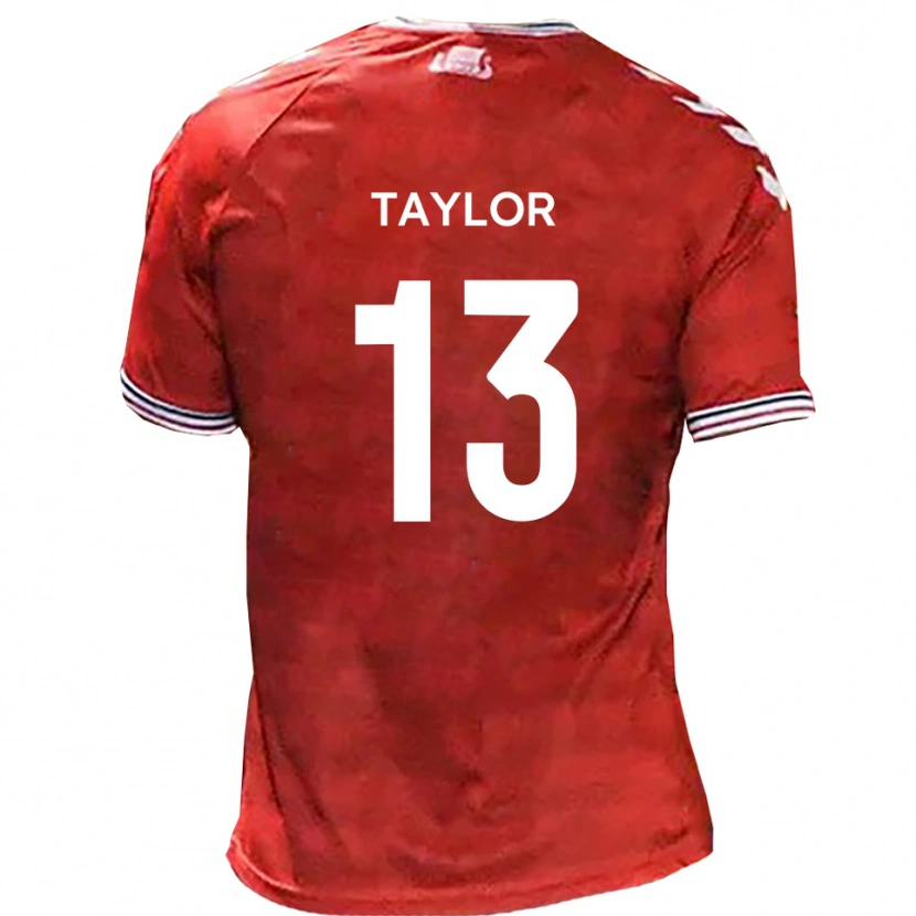 Danxen Bambino Maglia Sam Taylor #13 Rosso Bianco Kit Gara Home 2025/26 Maglietta