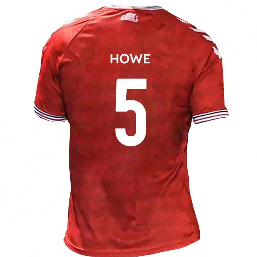 Danxen Bambino Maglia Callum Howe #5 Rosso Bianco Kit Gara Home 2025/26 Maglietta